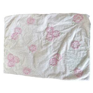 Limited Edition Amy Coe Rose Bud Chenille Baby Blanket 41.5 x 31 inches